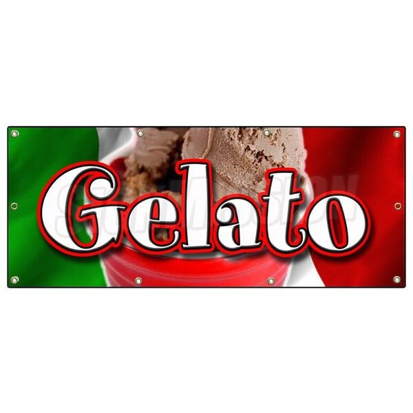 Signmission GELATO BANNER SIGN concession ice cream Italian homemade B-96 Gelato - main